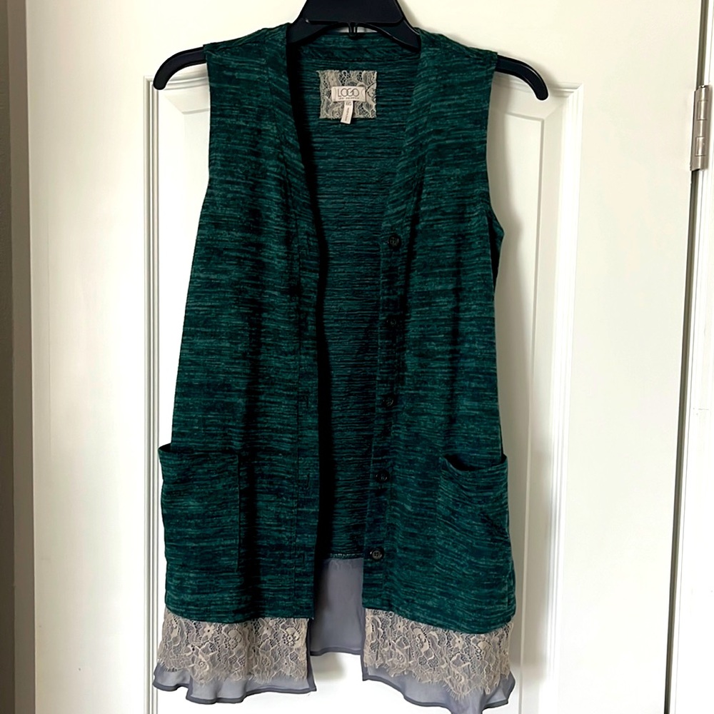 Logo Lace Trim Vest